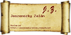 Jeszenszky Zalán névjegykártya